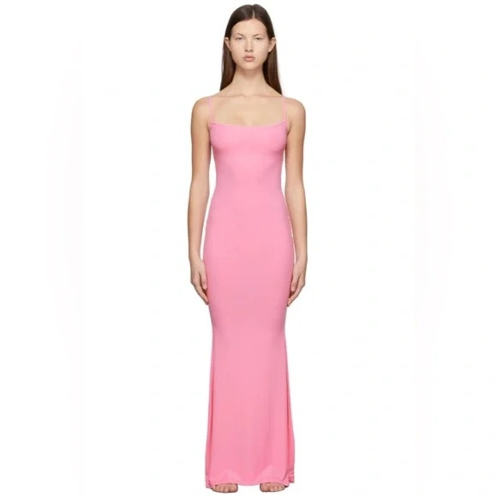 SKIMS Pink Slim Spaghetti-Strap Maxi Dress